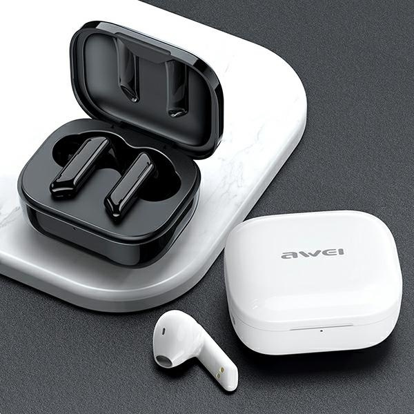 AWEI sluchátka Bluetooth 5.1 T36 TWS + nabíjecí stanice (AWEI T36 jsou ergonomická, bezdrátová sluchátka s nabíjecí stanicí. Kompaktní design plný pokročilých technologií, z aktivního snížení hluku, kvalita zvuku na vysoké úrovni.)