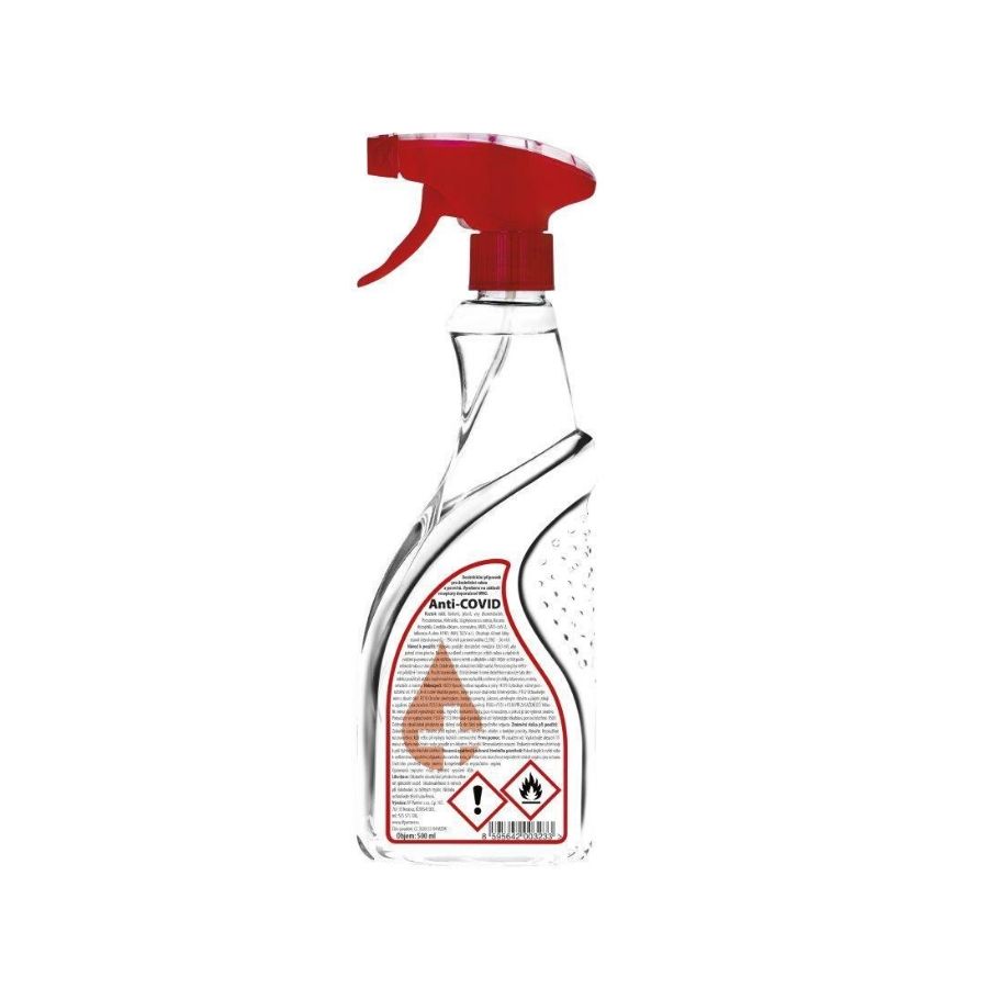 Anti-COVID DEZINFEKCE VE SPREJI 500 ml (Dezinfekční sprej na ruce a povrchy proti virům a bakteriím)