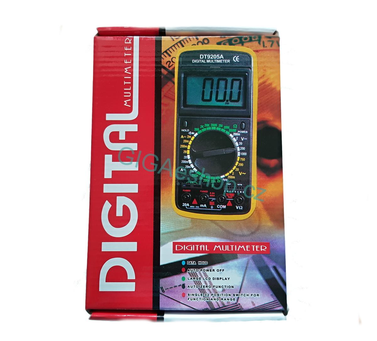 Multimetr DT 9205A - digitální měřák s hroty