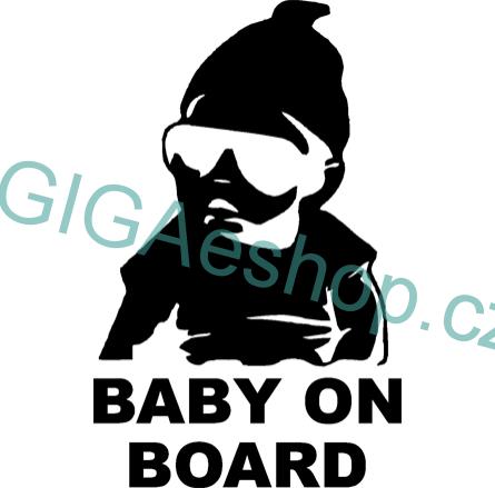 NÁLEPKA NA SKLO DO AUTA - Baby on board - černá