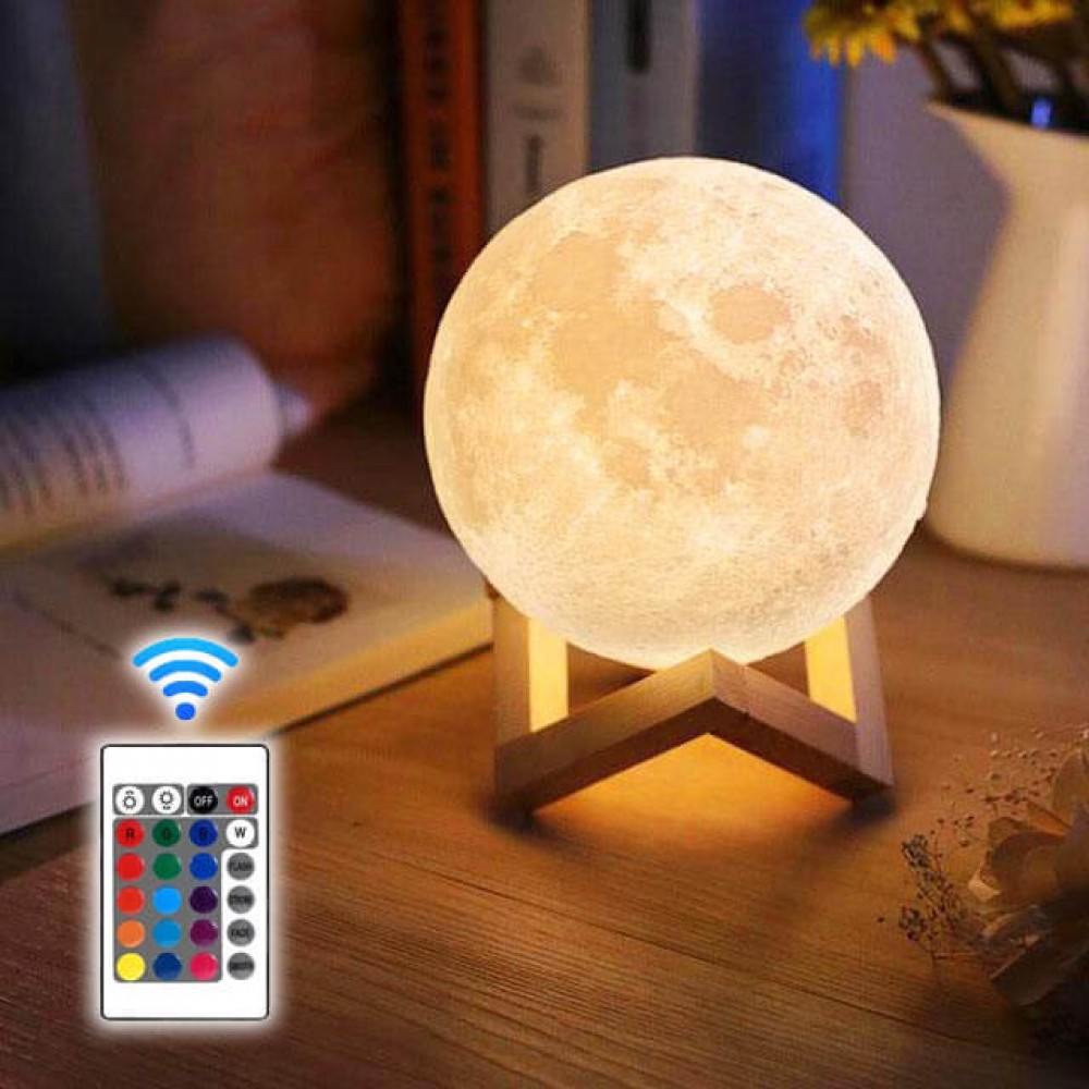 3D LAMPIČKA MĚSÍC 16 barev - Moon Light